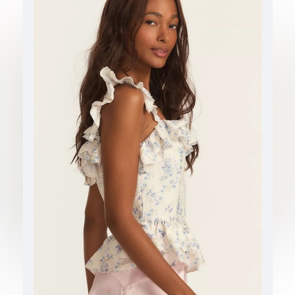 LoveShackFancy Tabia Top in Lavender Fields - Picture 4 of 7